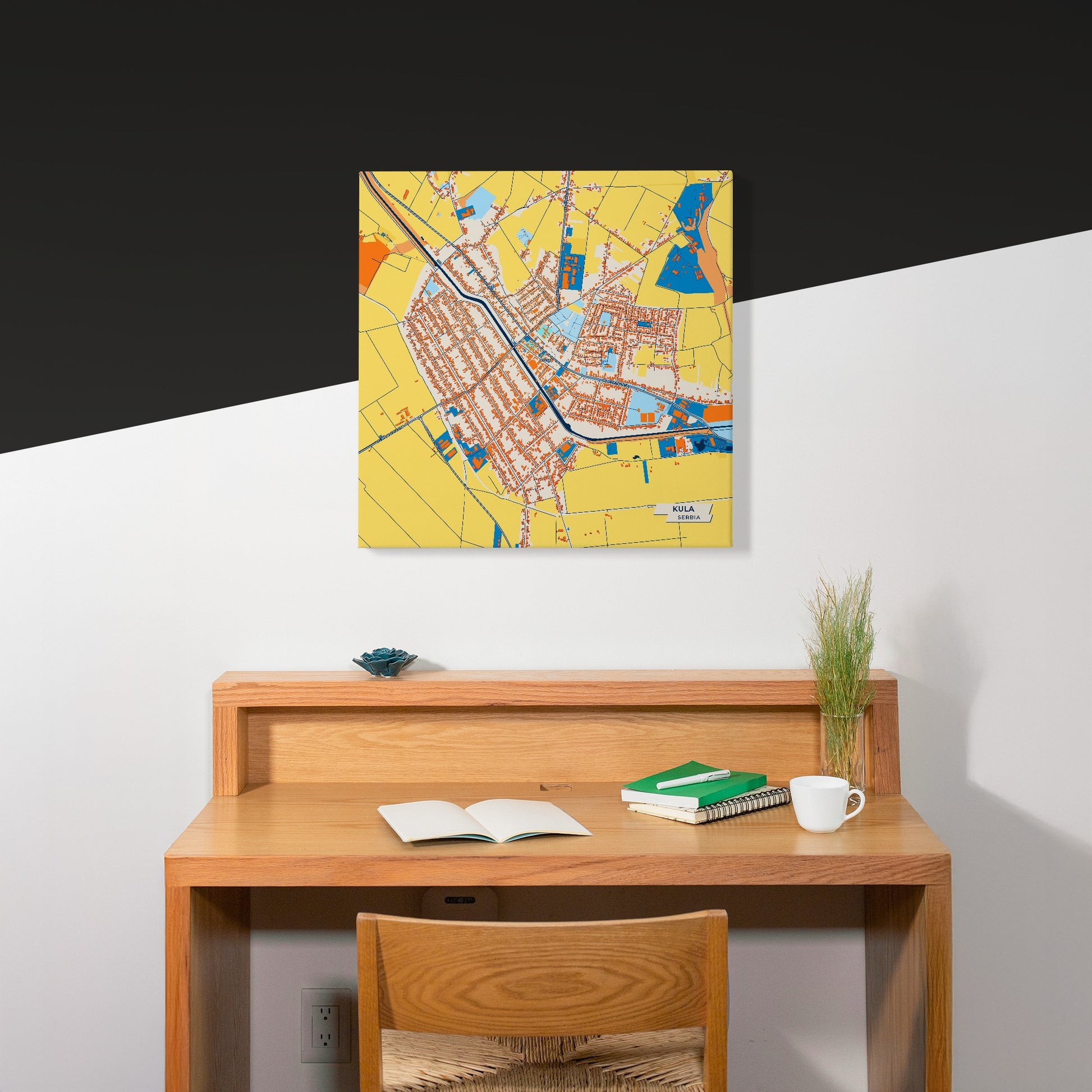 Кула Serbia Colorful City Map Canvas Print Scene