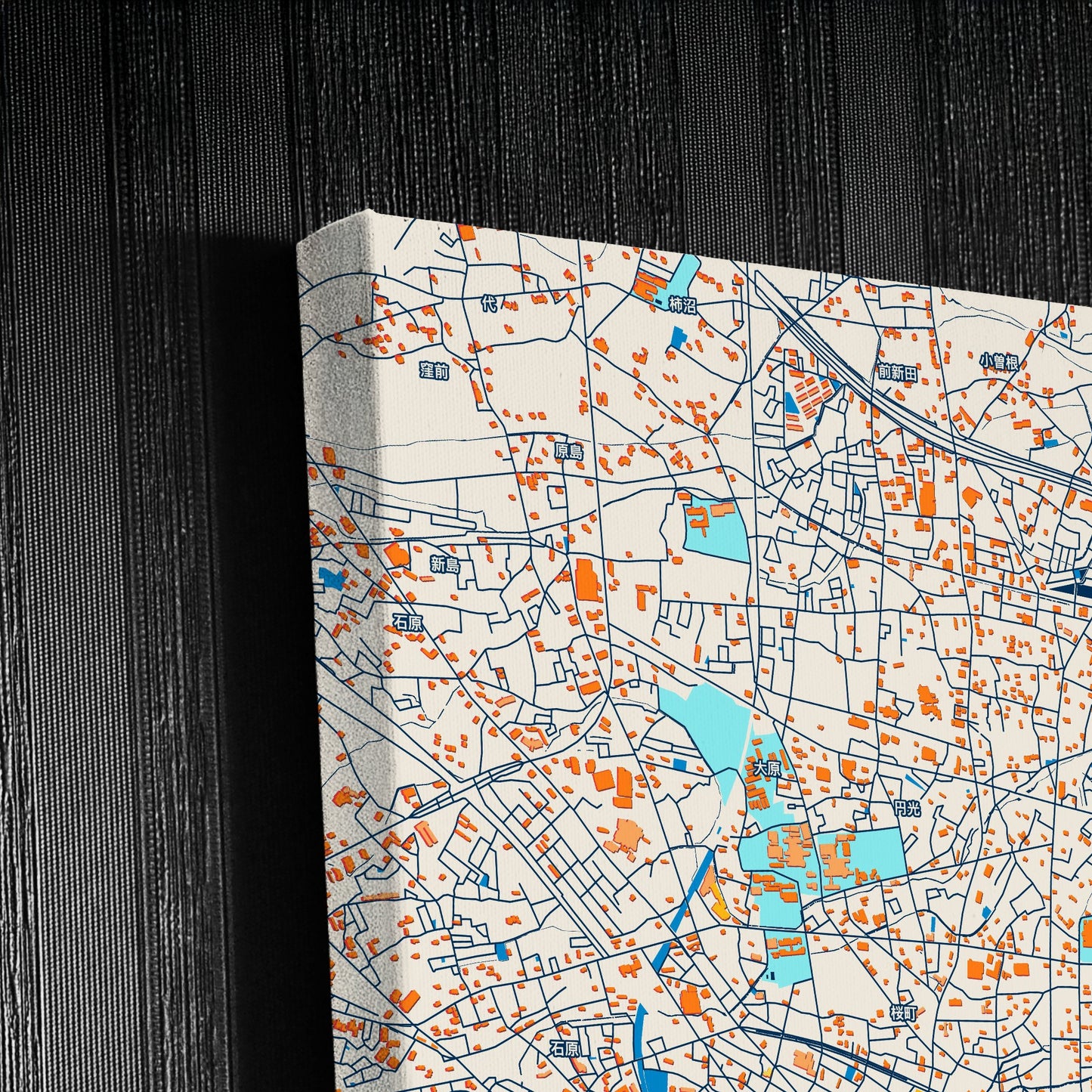 Kumagaya Japan Colorful City Map Canvas Print Detail