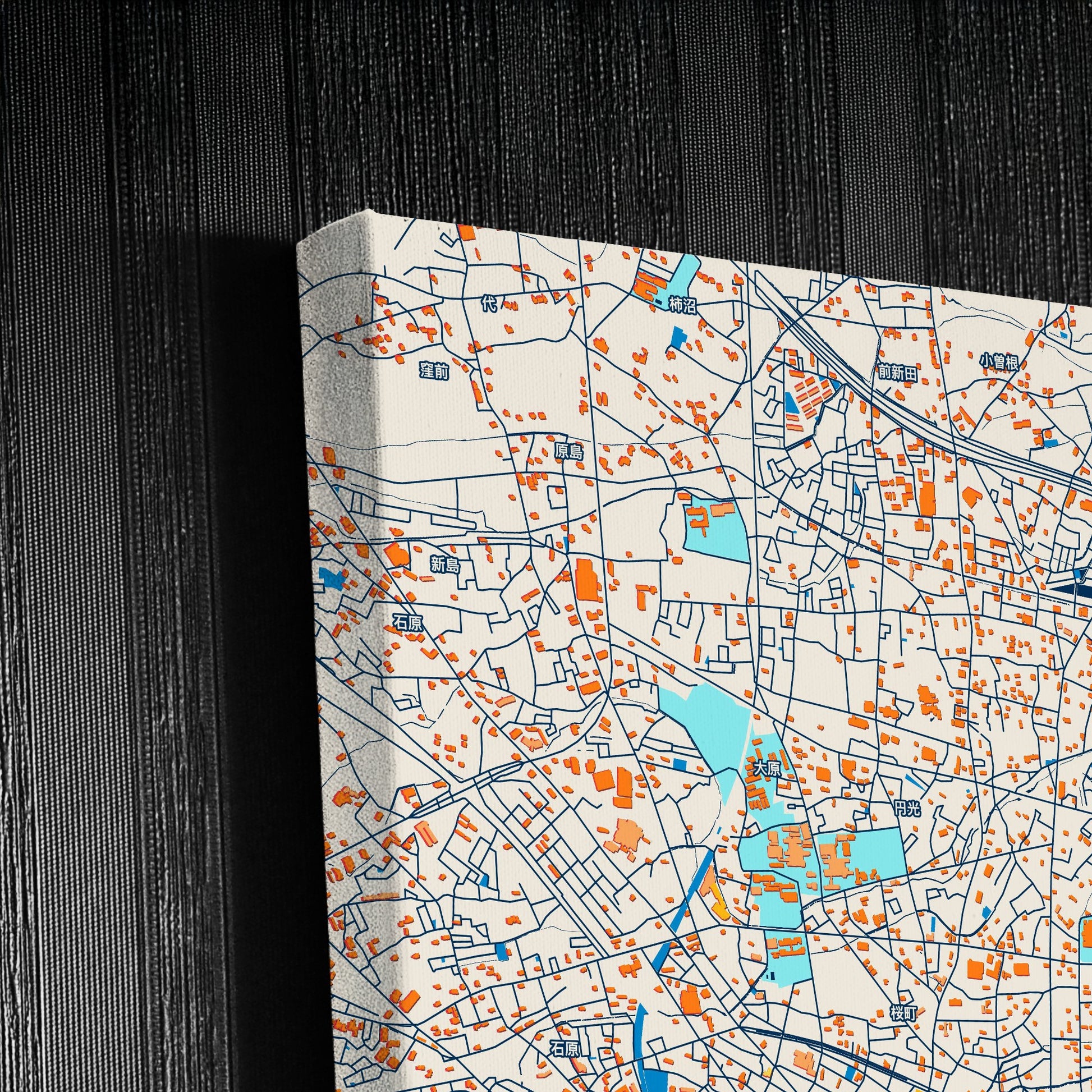 Kumagaya Japan Colorful City Map Canvas Print Detail