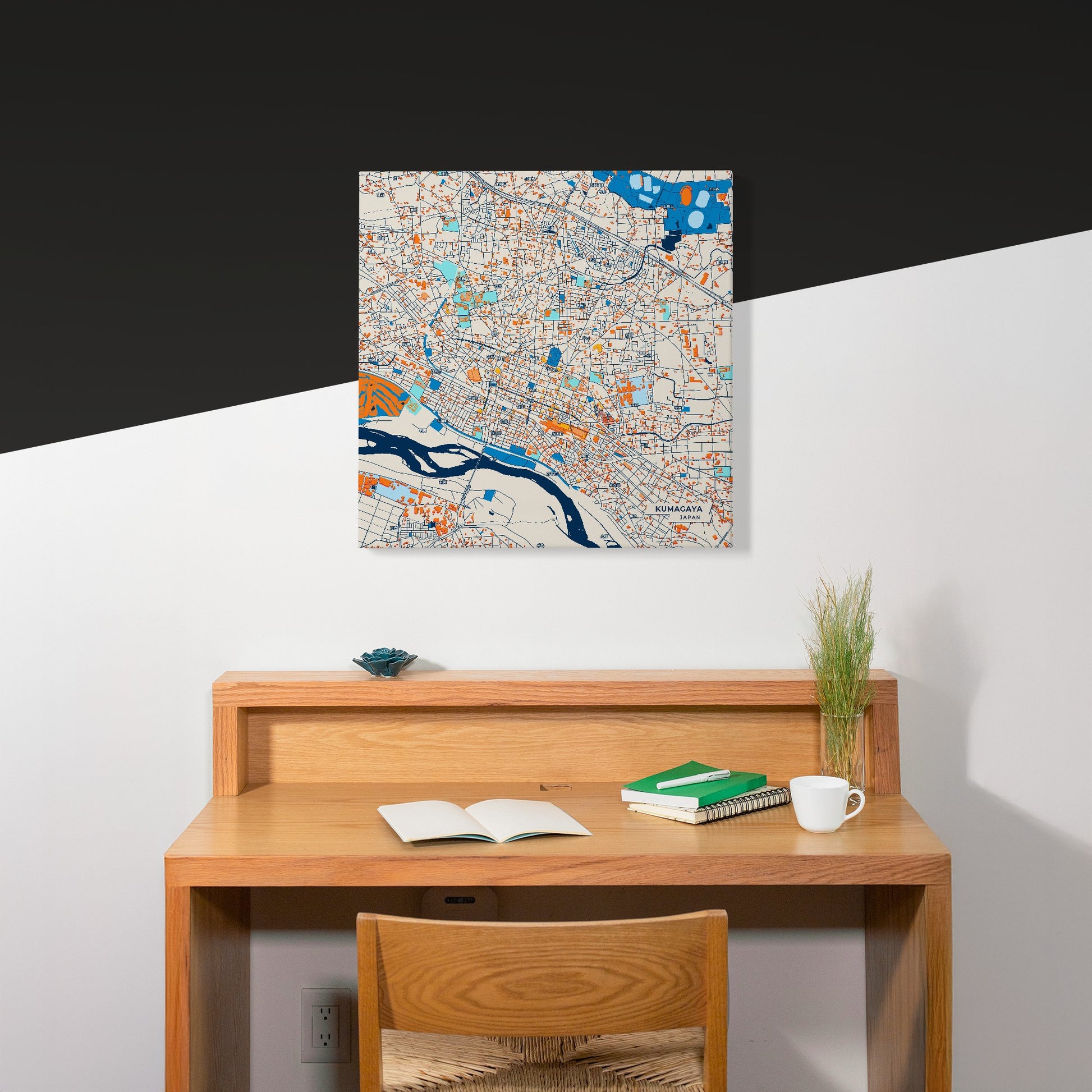 Kumagaya Japan Colorful City Map Canvas Print Scene