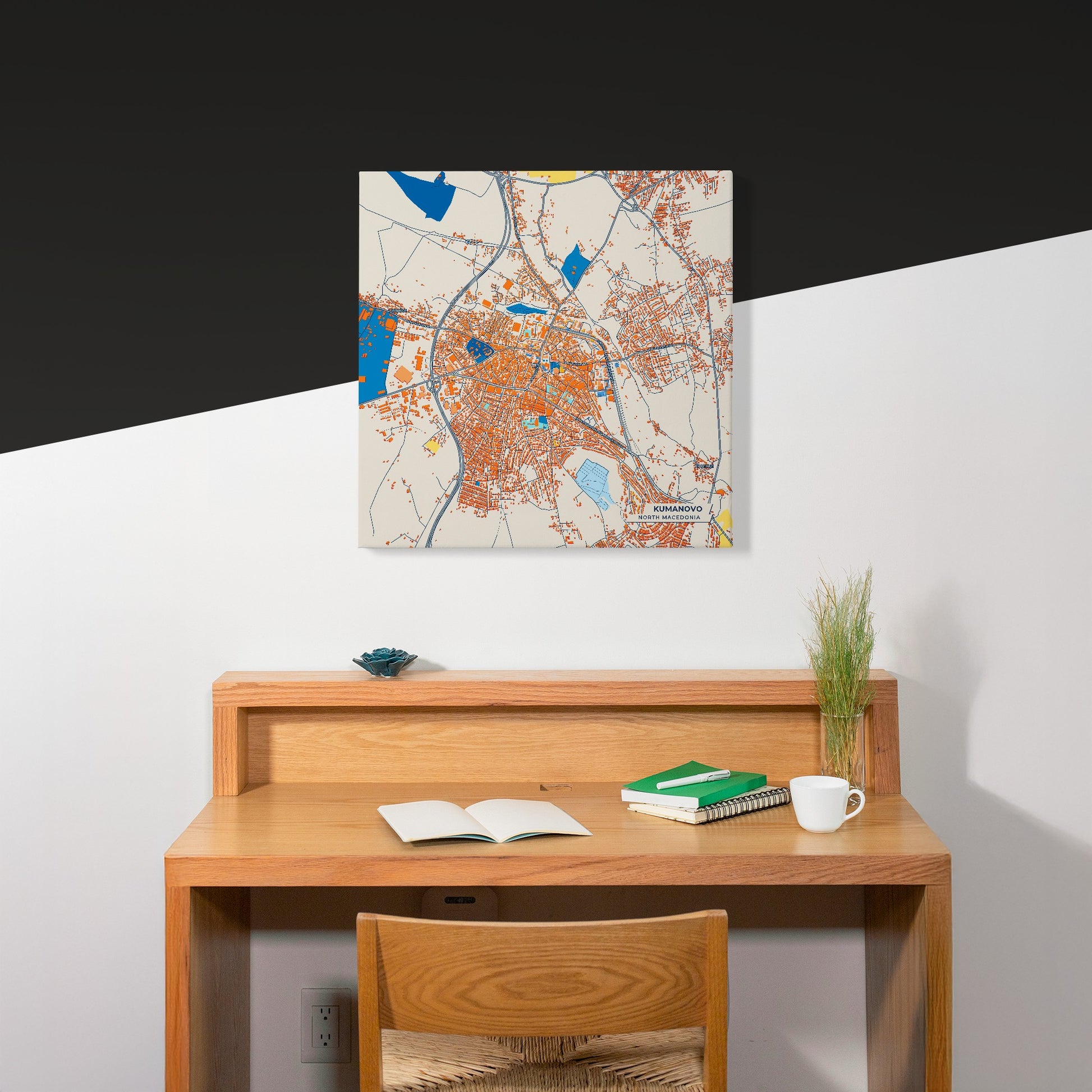 Kumanovo North Macedonia Colorful City Map Canvas Print Scene