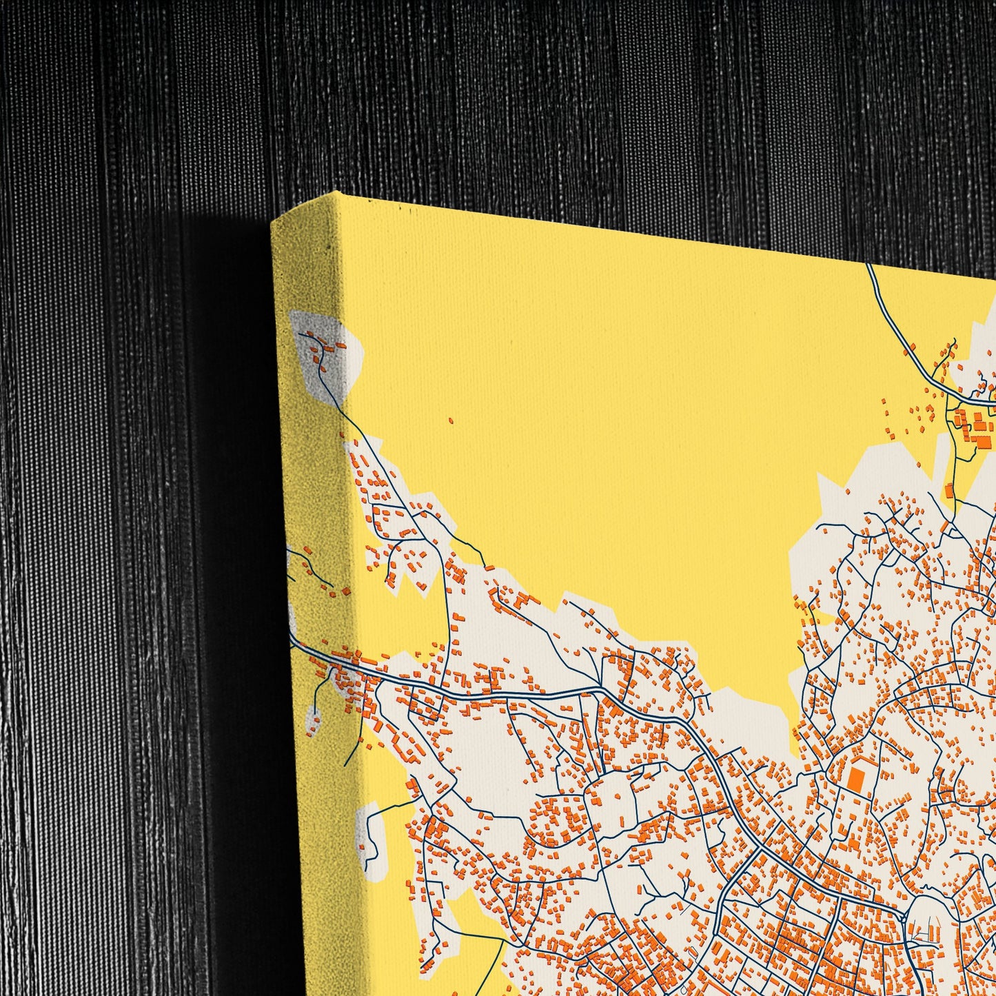 Kumba Cameroon Colorful City Map Canvas Print Detail