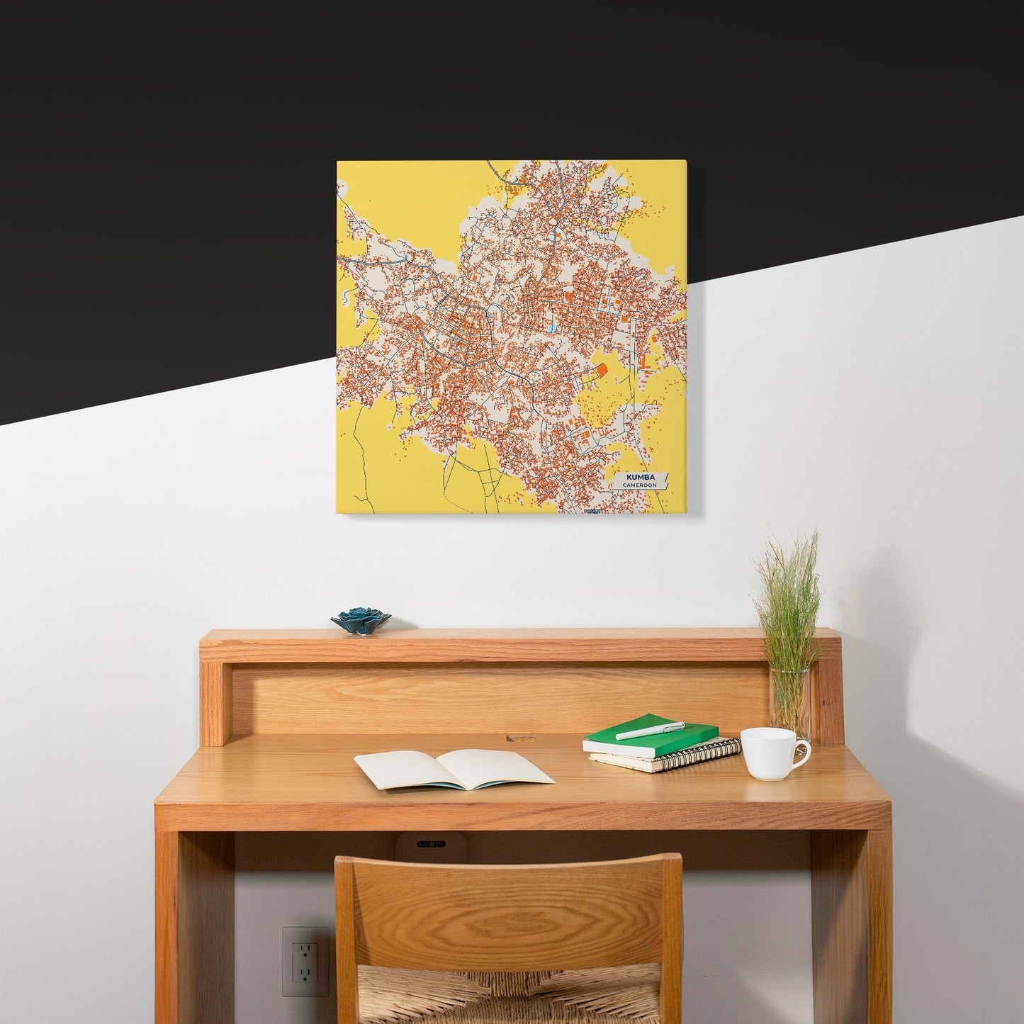 Kumba Cameroon Colorful City Map Canvas Print Scene