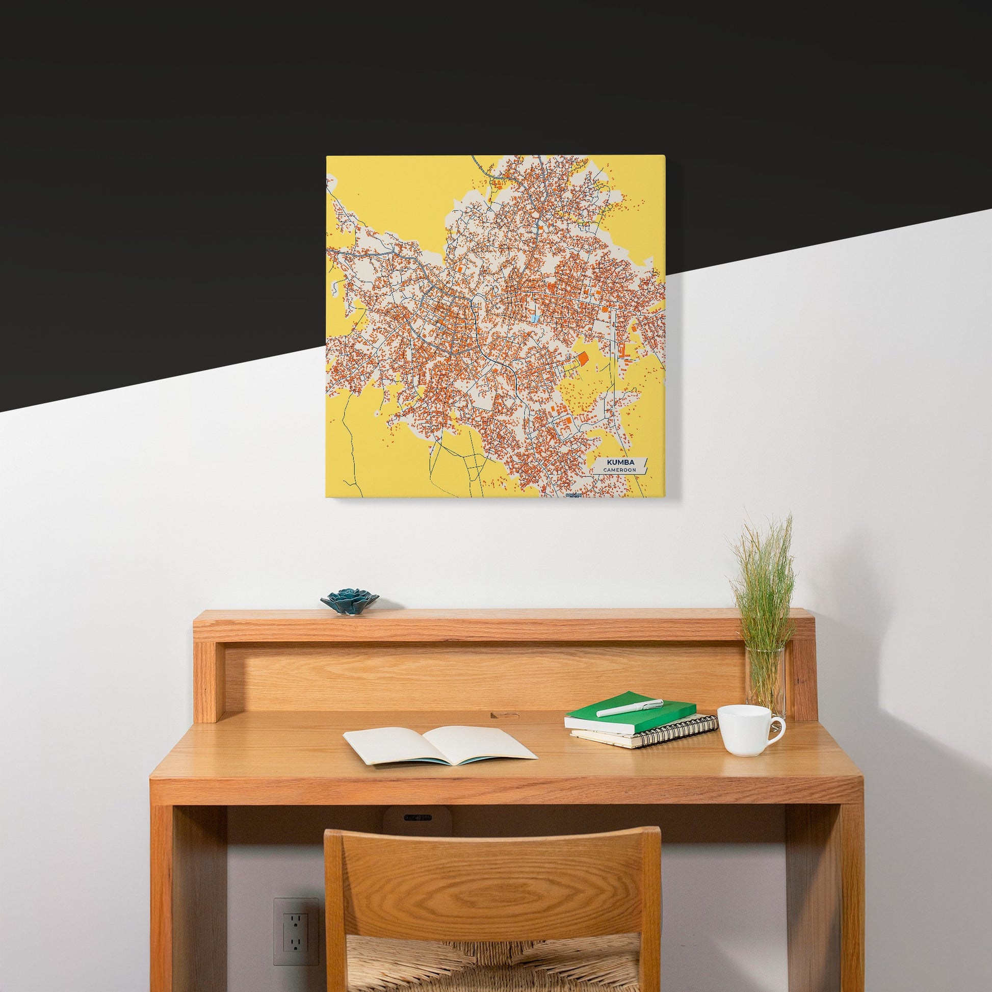 Kumba Cameroon Colorful City Map Canvas Print Scene