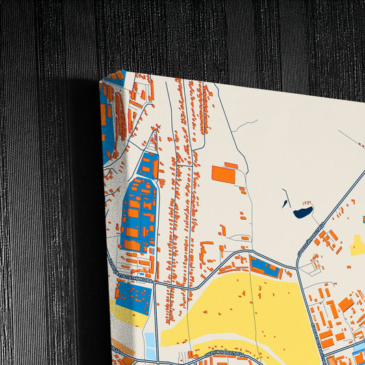 Кумертау Russia Colorful City Map Canvas Print Detail