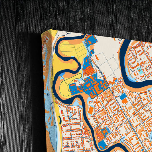 Кунгур Russia Colorful City Map Canvas Print Detail