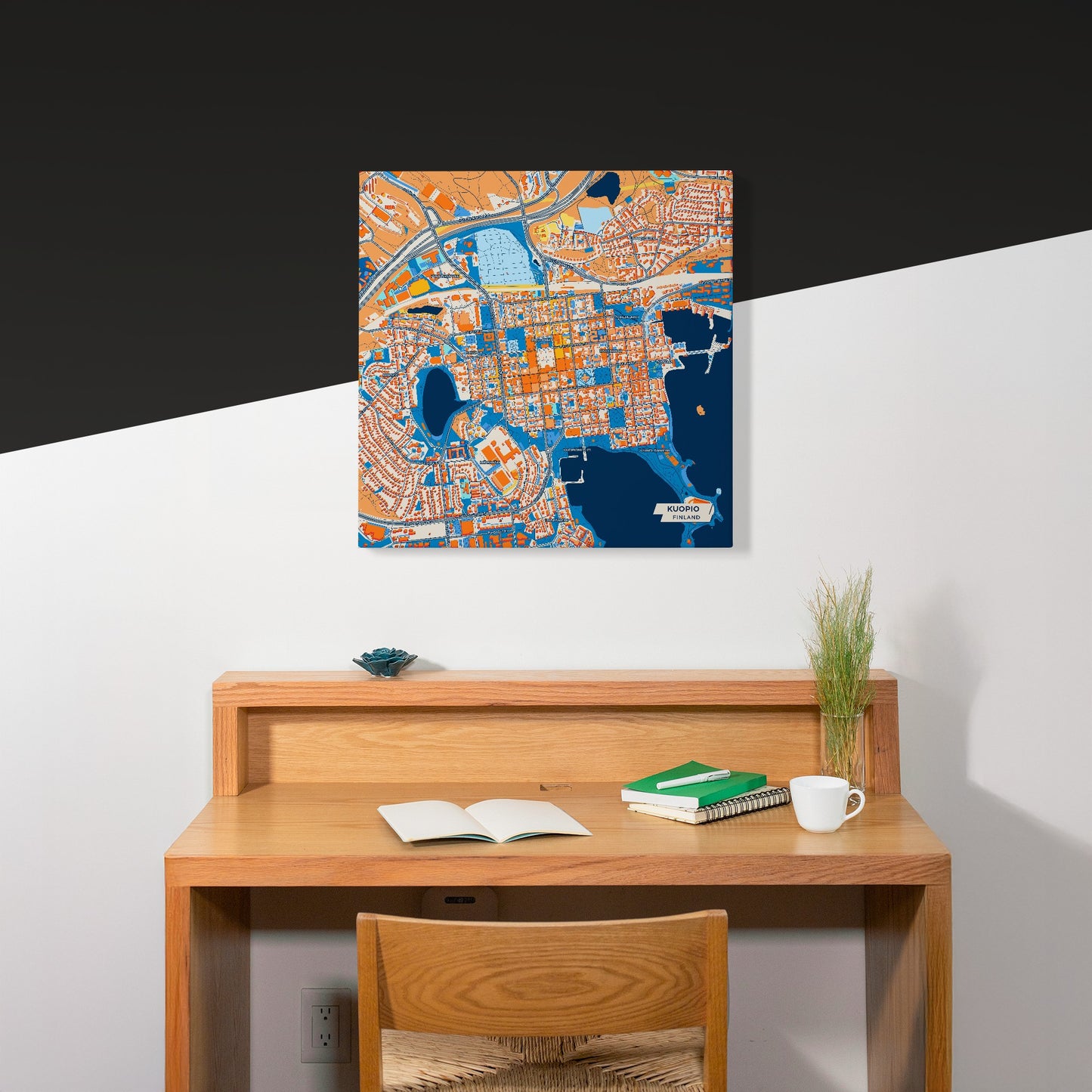 Kuopio Finland Colorful City Map Canvas Print Scene