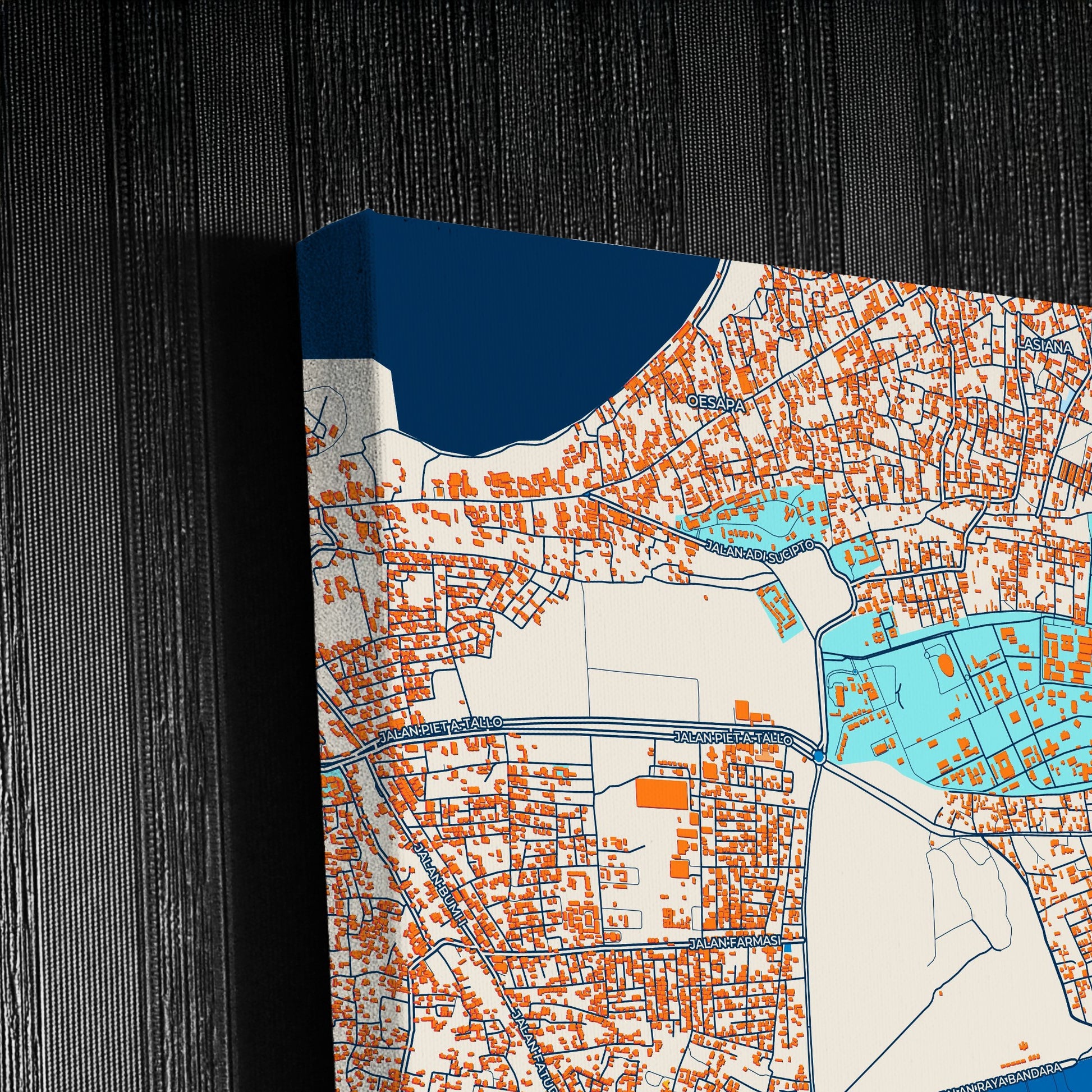 Kupang Indonesia Colorful City Map Canvas Print Detail