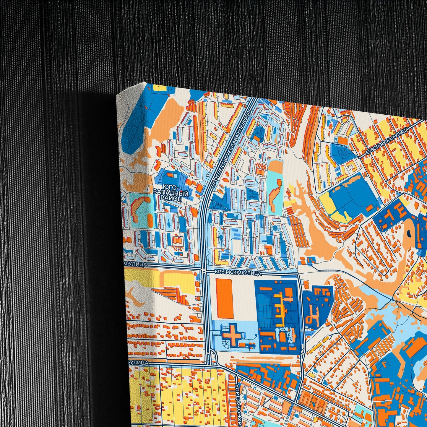 Курской Russia Colorful City Map Canvas Print Detail