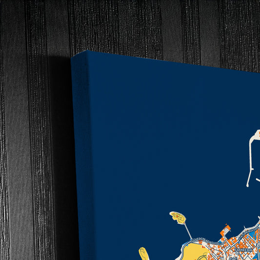 Kuşadasi Turkey Colorful City Map Canvas Print Detail