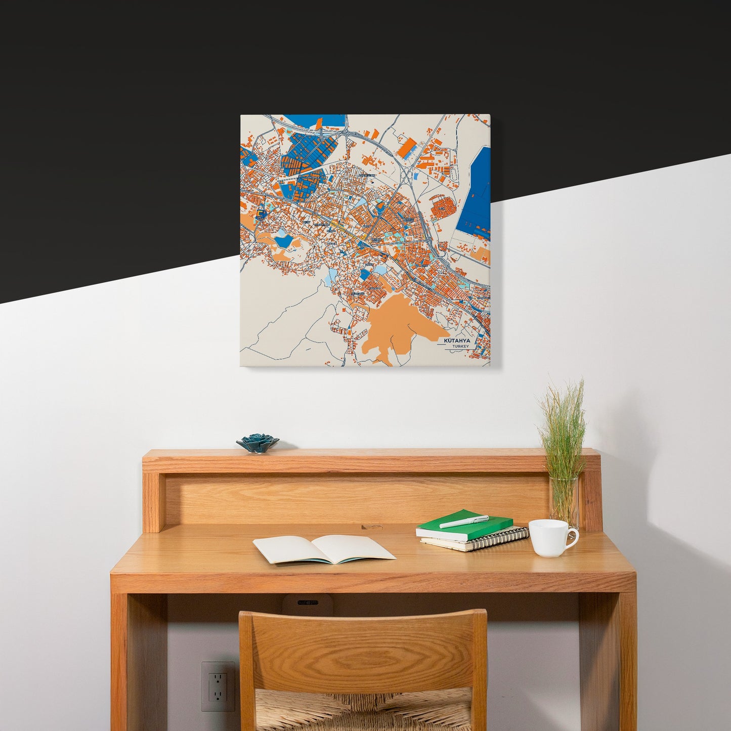 Kütahya Turkey Colorful City Map Canvas Print Scene