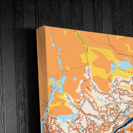 Kutaisi Georgia Colorful City Map Canvas Print Detail