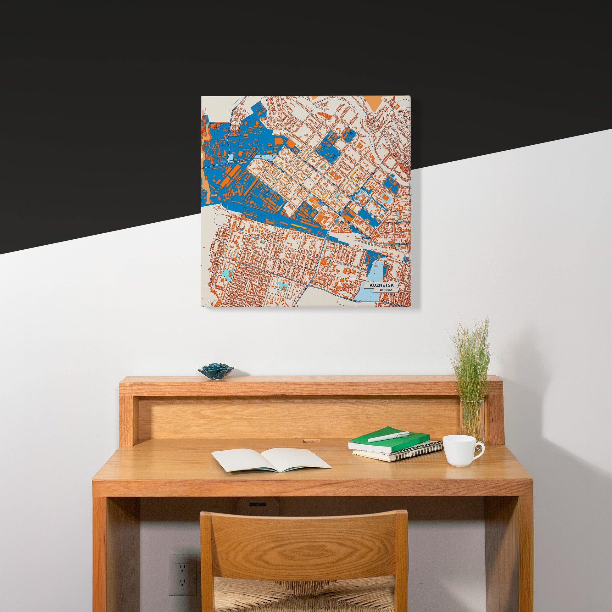 Кузнецкий Russia Colorful City Map Canvas Print Scene