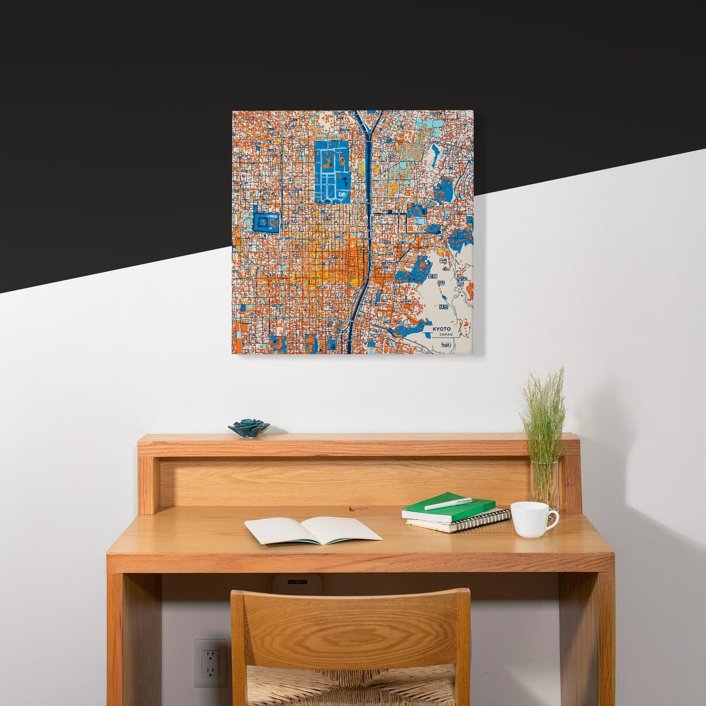 Kyoto Japan Colorful City Map Canvas Print Scene