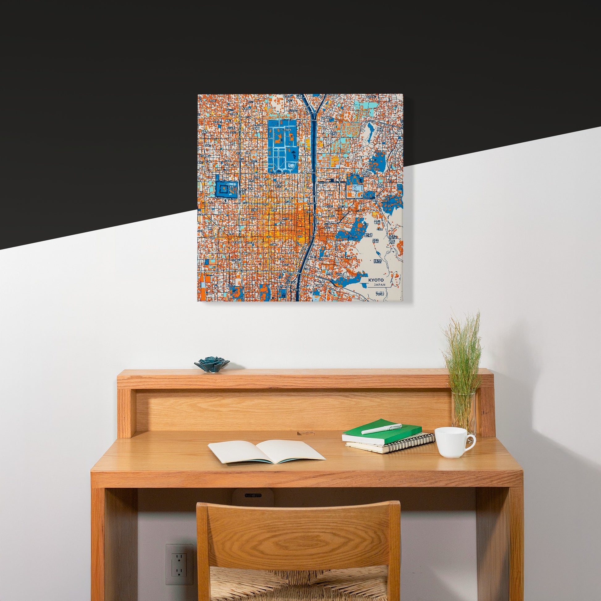 Kyoto Japan Colorful City Map Canvas Print Scene