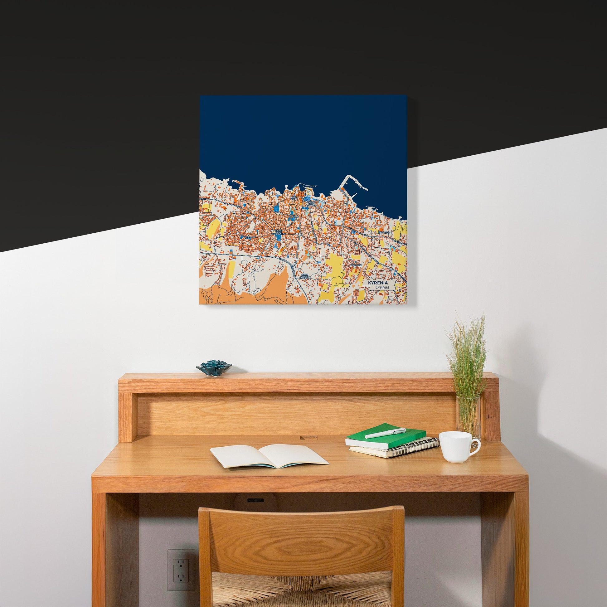 Kyrenia   Cyprus Colorful City Map Canvas Print Scene