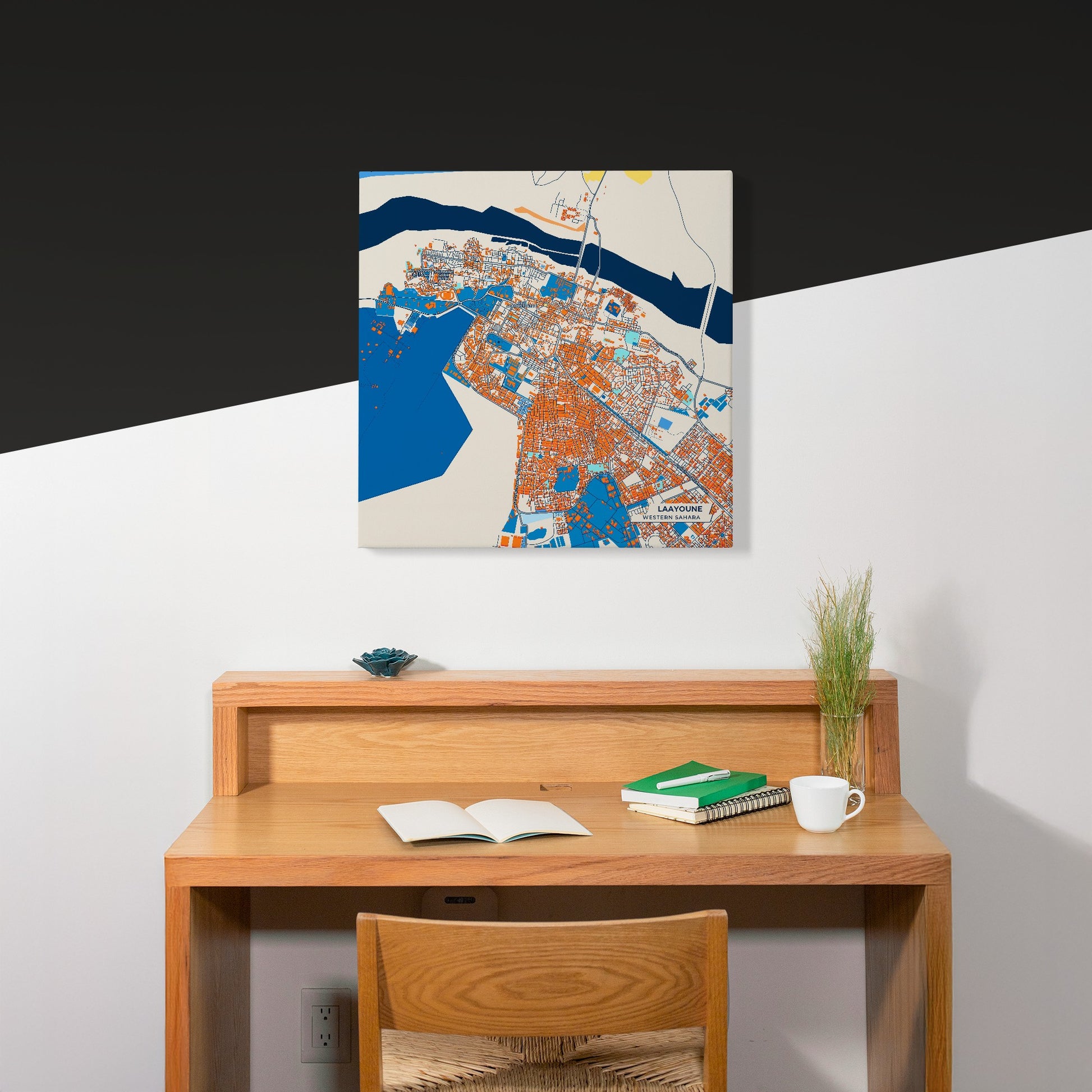 Laayoune Western Sahara Colorful City Map Canvas Print Scene