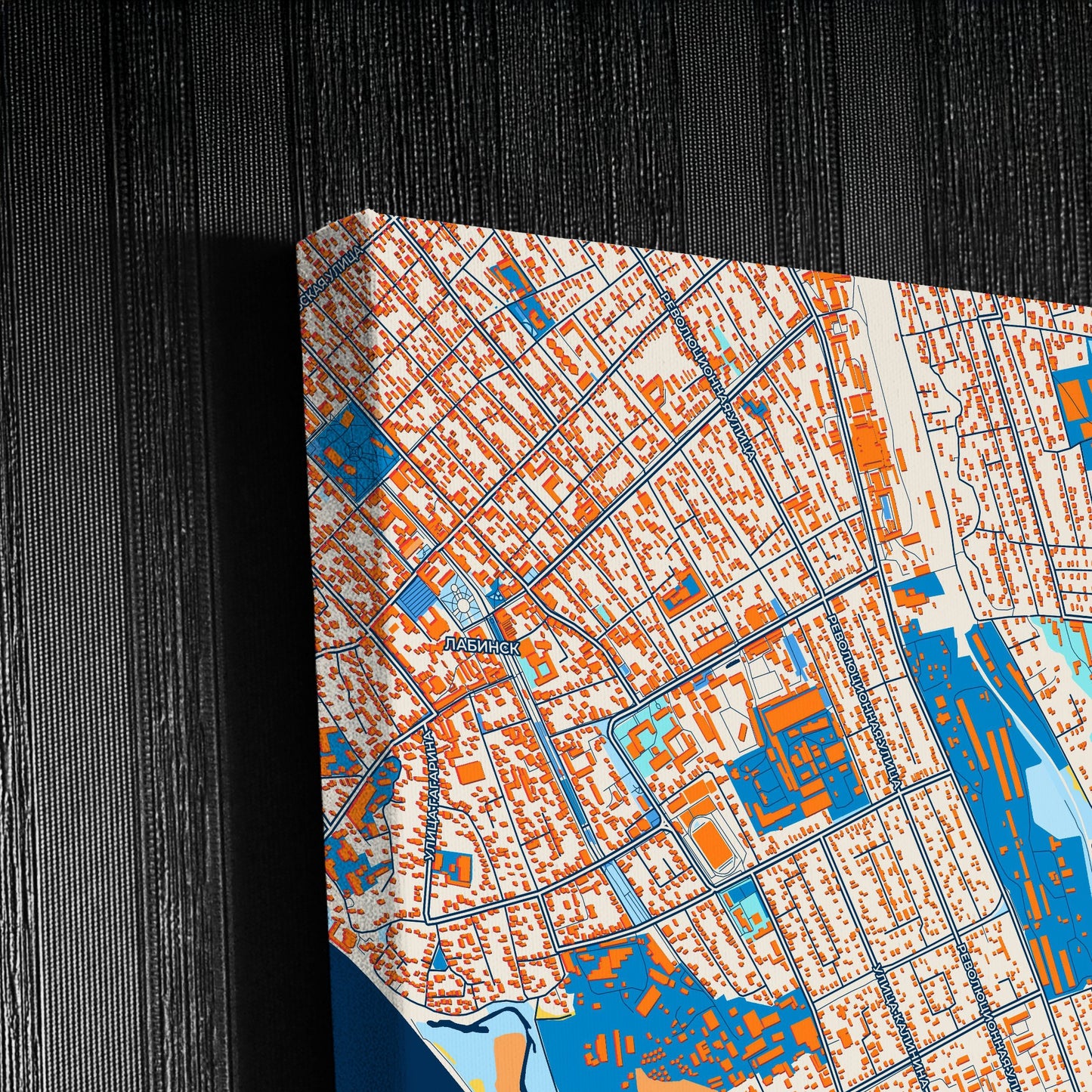 Лабинск Russia Colorful City Map Canvas Print Detail