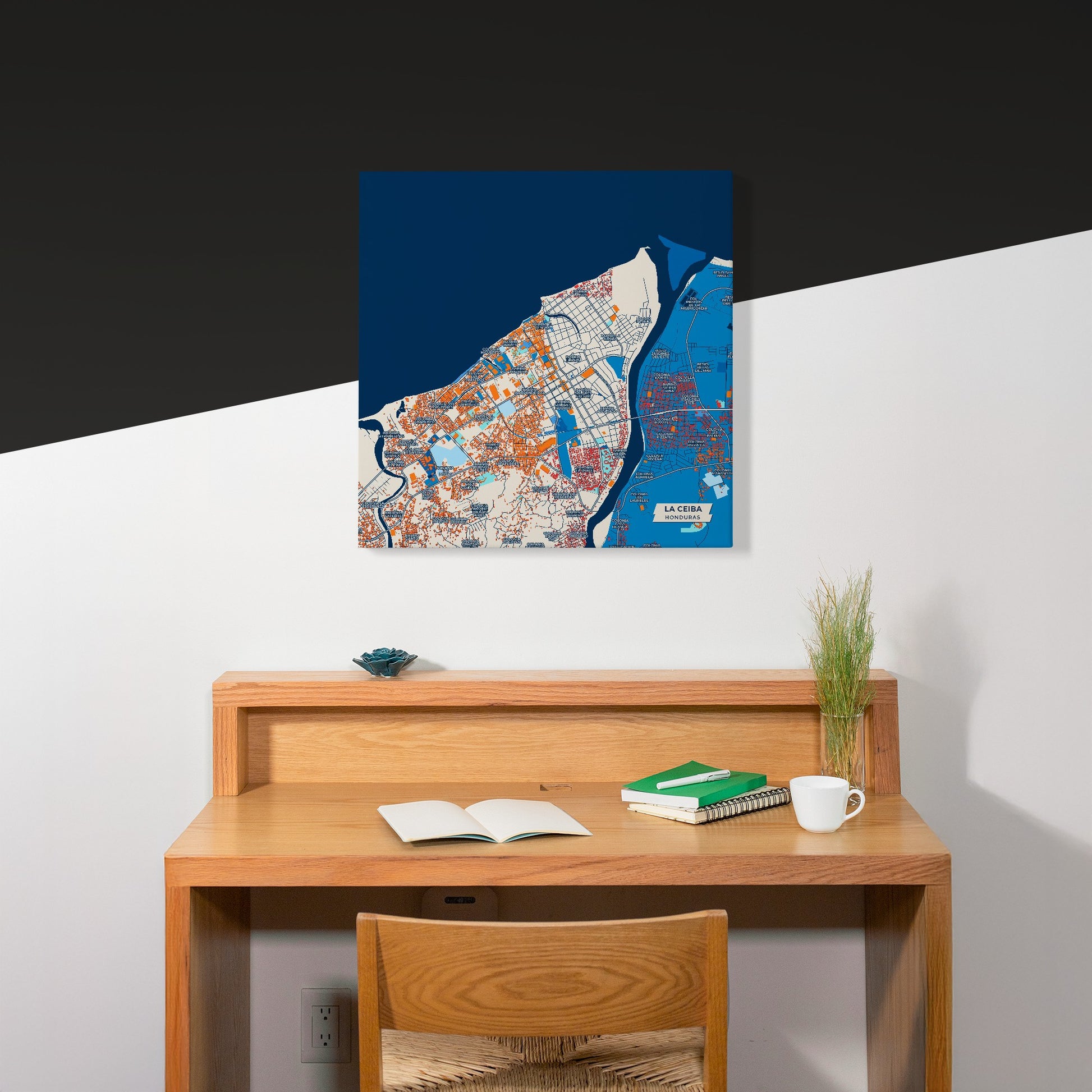 La Ceiba Honduras Colorful City Map Canvas Print Scene