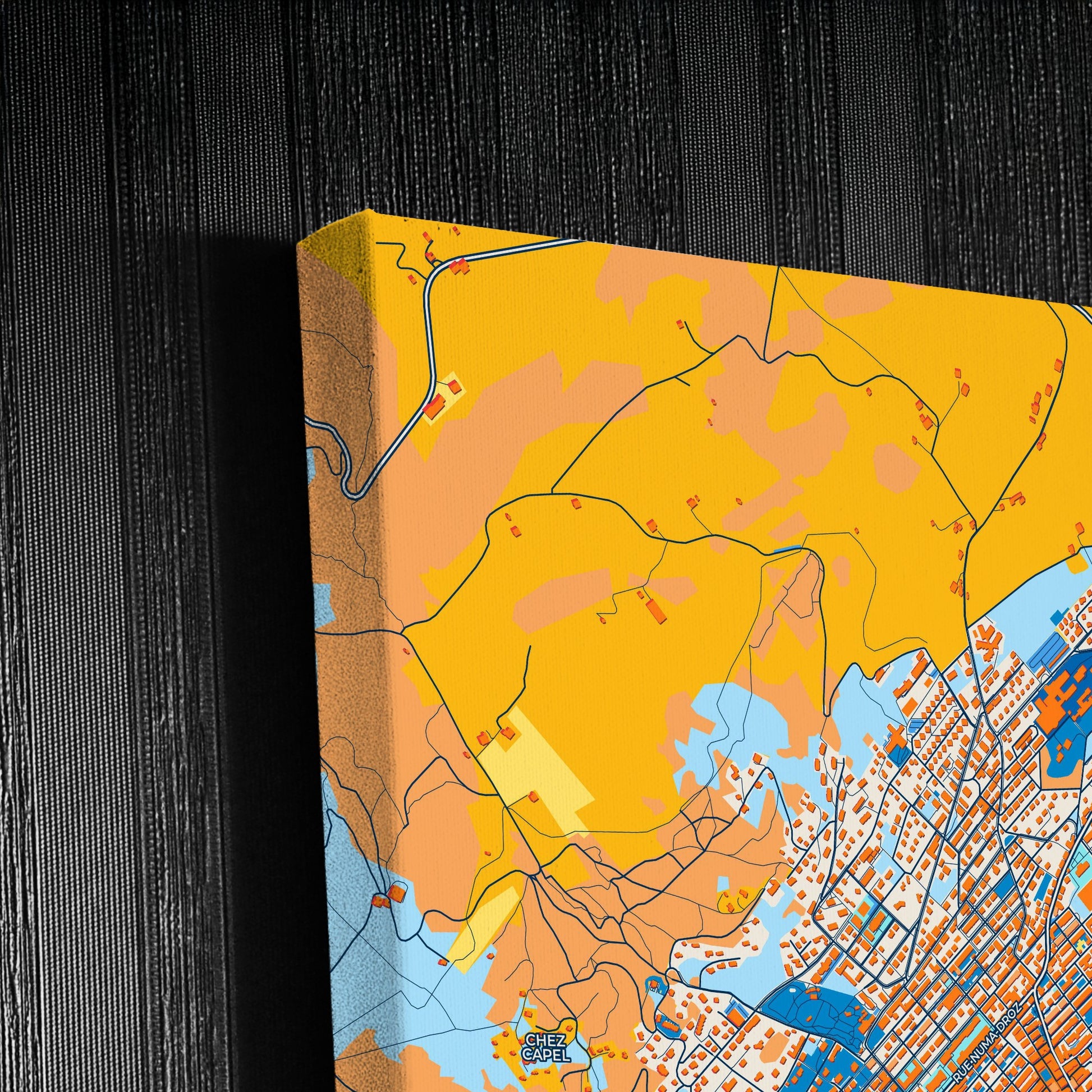 La Chaux-De-Fonds Switzerland Colorful City Map Canvas Print Detail