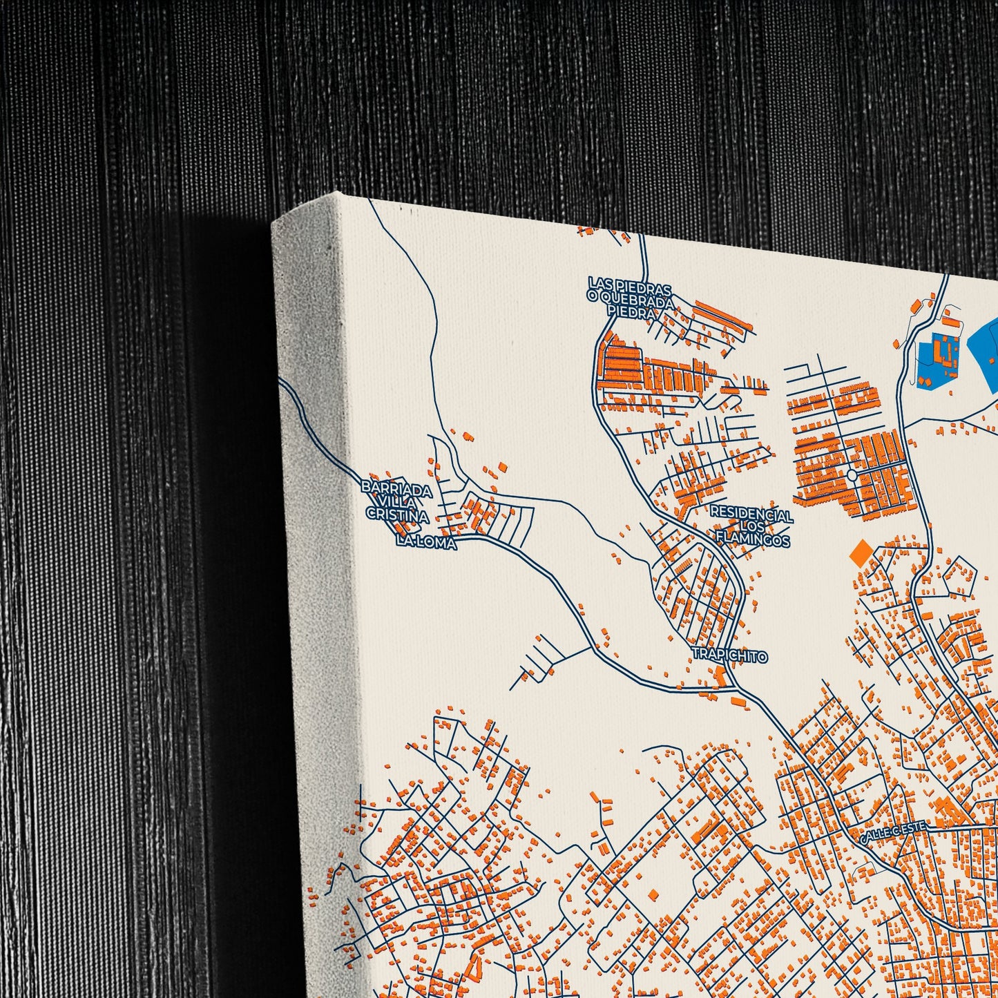 La Chorrera Panama Colorful City Map Canvas Print Detail