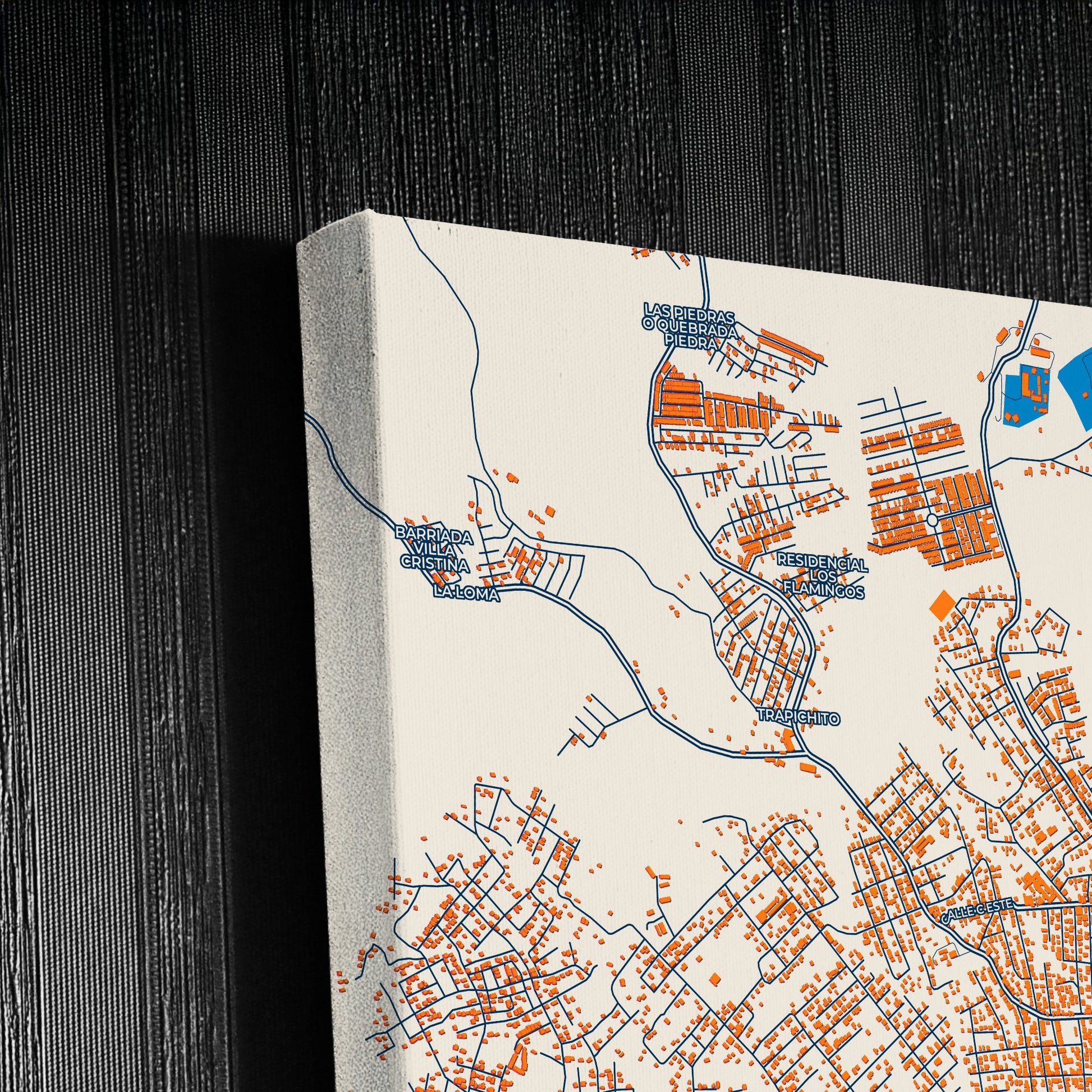 La Chorrera Panama Colorful City Map Canvas Print Detail