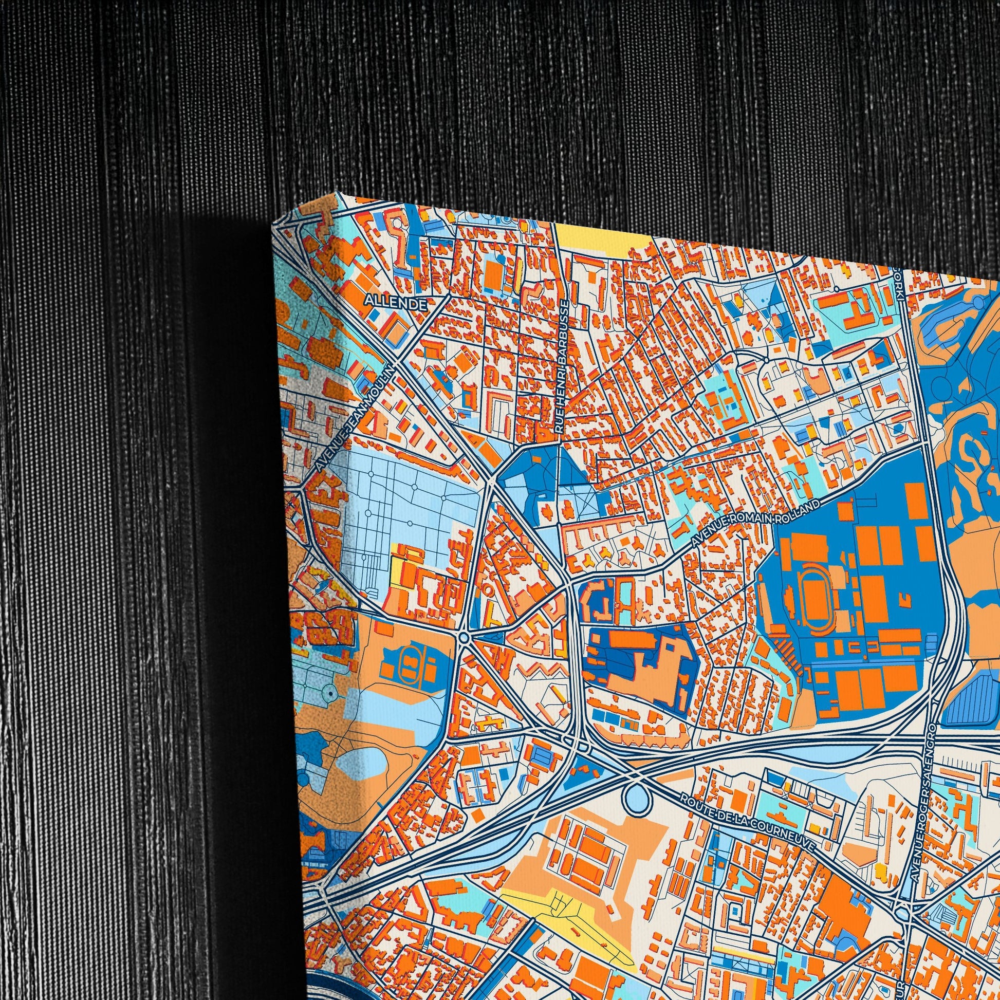La Courneuve France Colorful City Map Canvas Print Detail