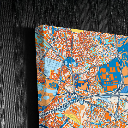 La Courneuve France Colorful City Map Canvas Print Detail