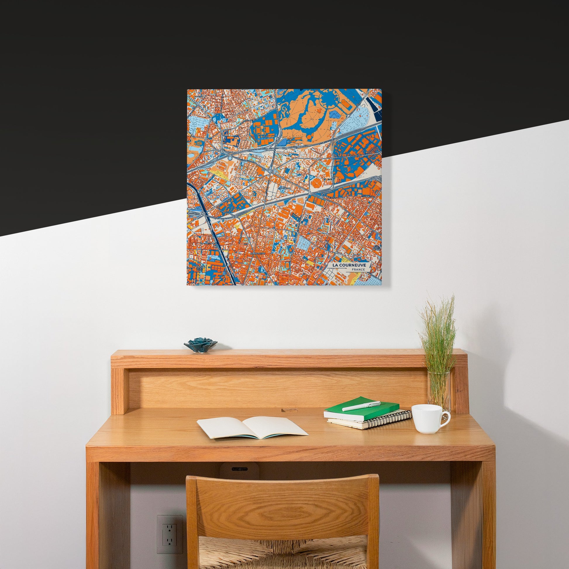 La Courneuve France Colorful City Map Canvas Print Scene