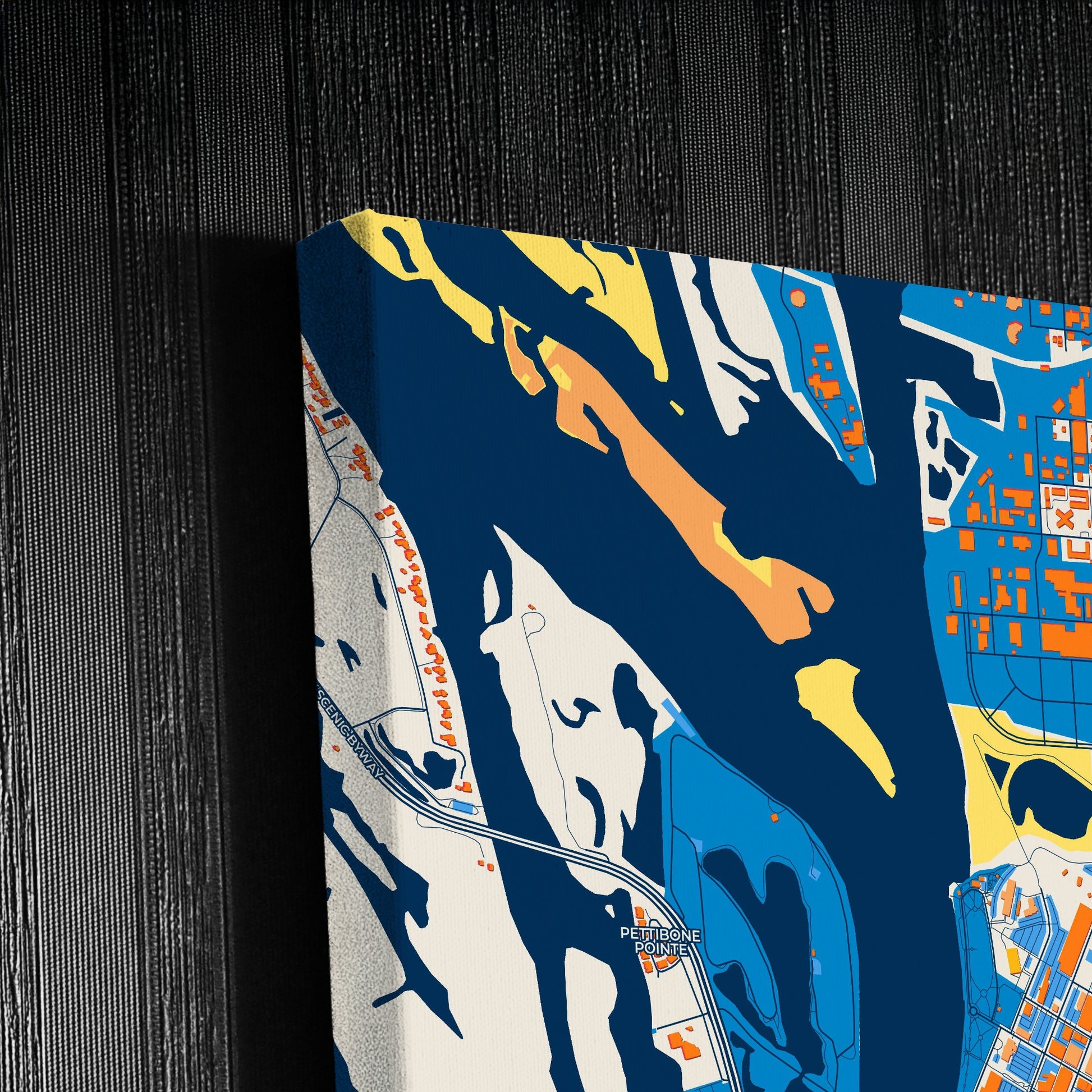 La Crosse Wisconsin Colorful City Map Canvas Print Detail