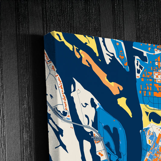 La Crosse Wisconsin Colorful City Map Canvas Print Detail