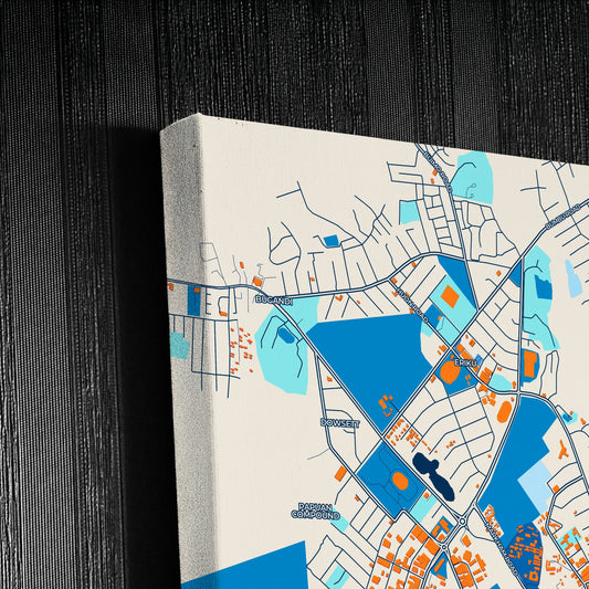 Lae Papua New Guinea Colorful City Map Canvas Print Detail