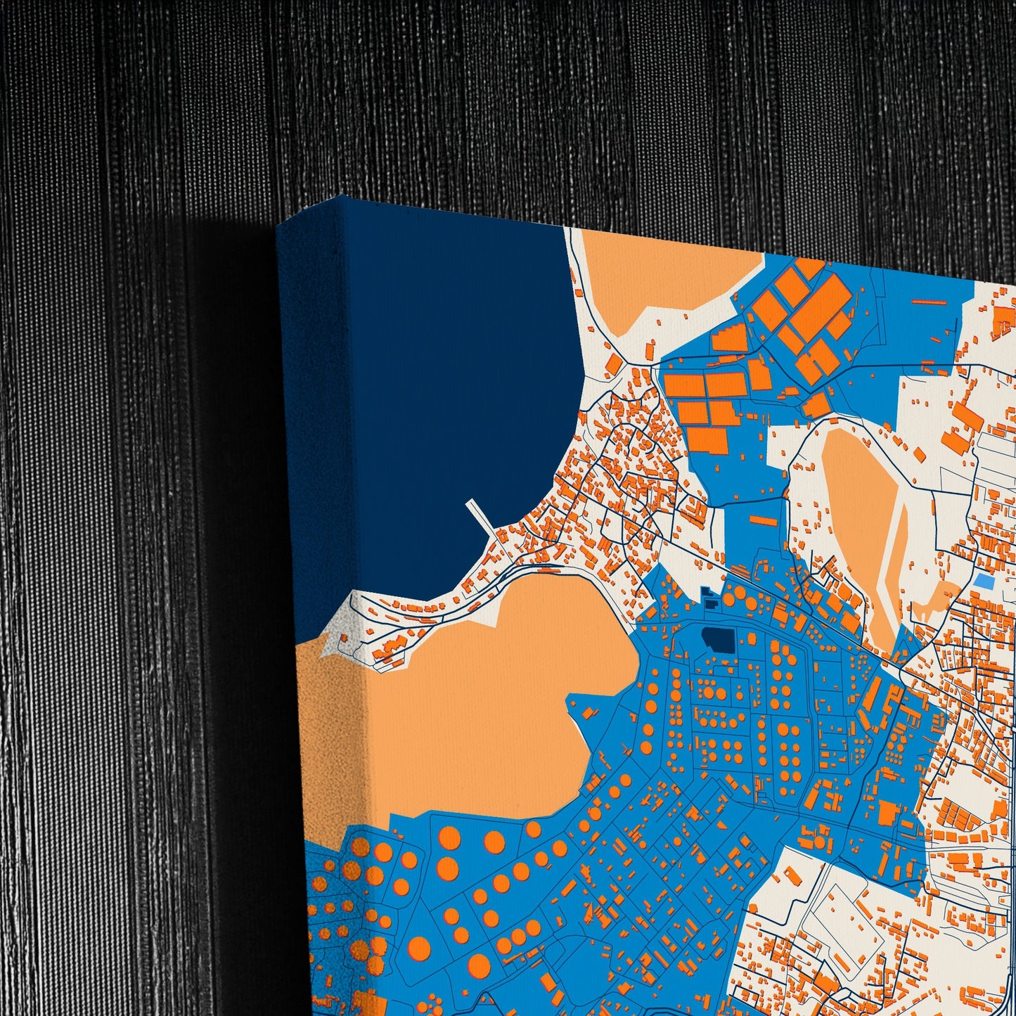 Laem Chabang Thailand Colorful City Map Canvas Print Detail