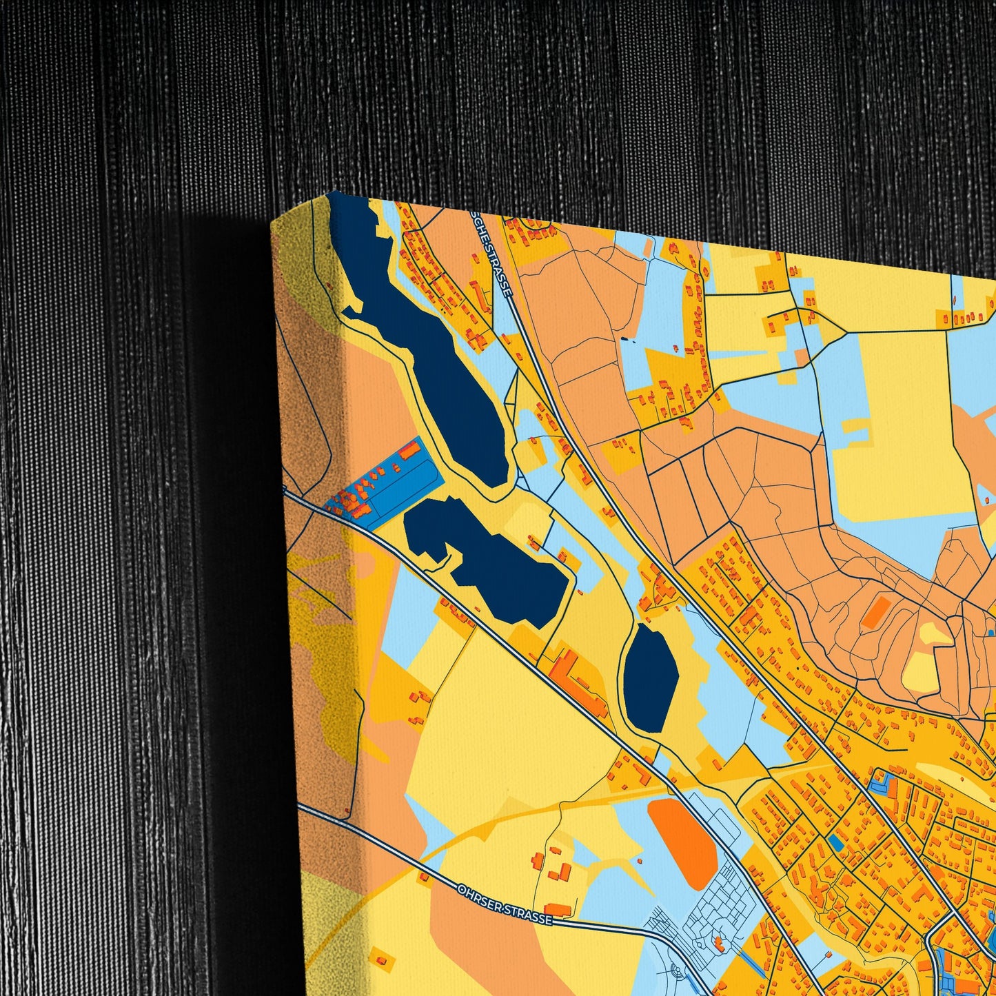 Lage Germany Colorful City Map Canvas Print Detail