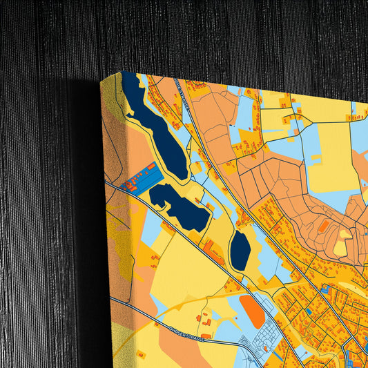 Lage Germany Colorful City Map Canvas Print Detail