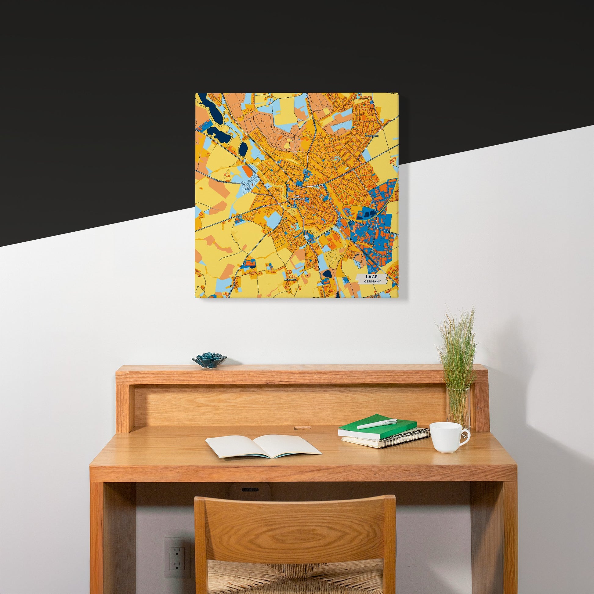 Lage Germany Colorful City Map Canvas Print Scene