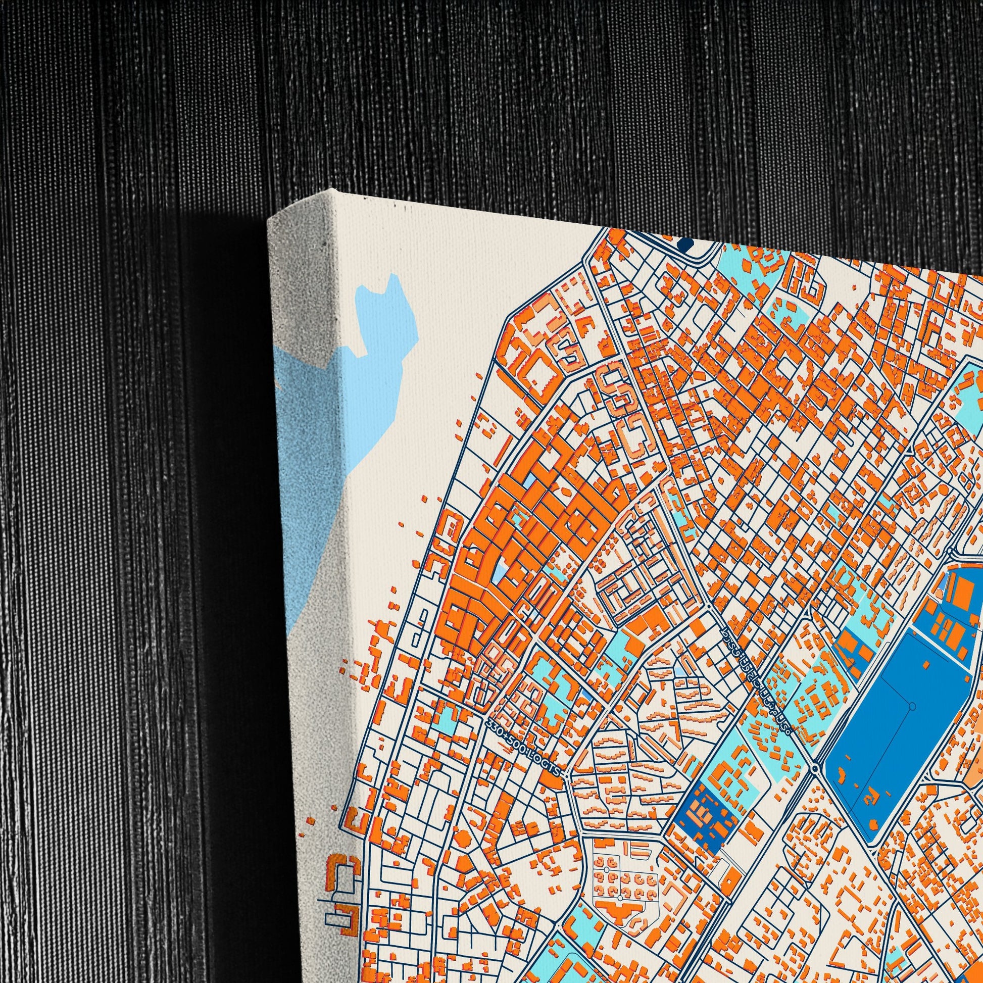 Laghouat Algeria Colorful City Map Canvas Print Detail