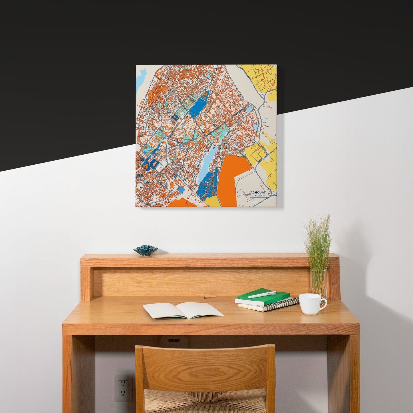 Laghouat Algeria Colorful City Map Canvas Print Scene