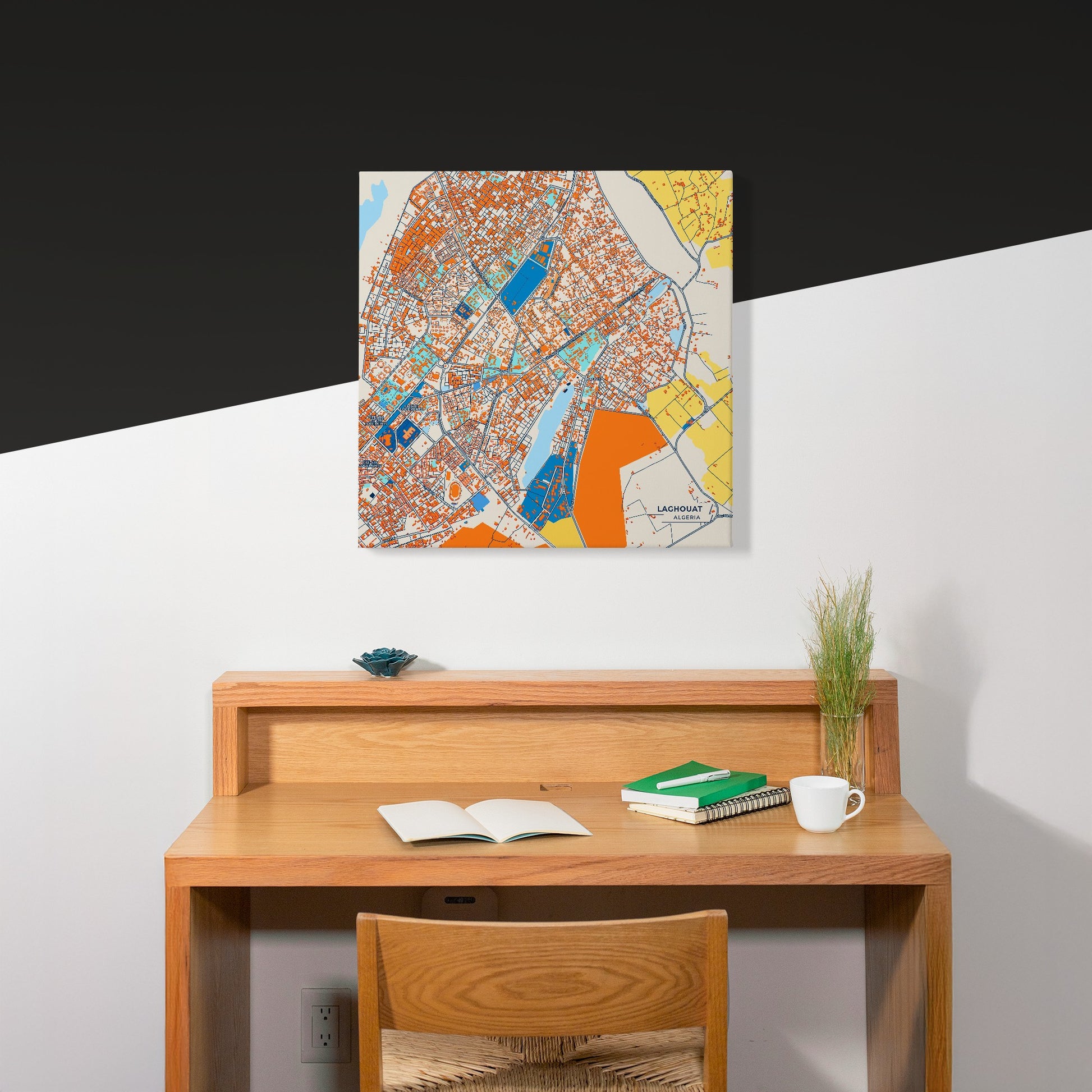 Laghouat Algeria Colorful City Map Canvas Print Scene