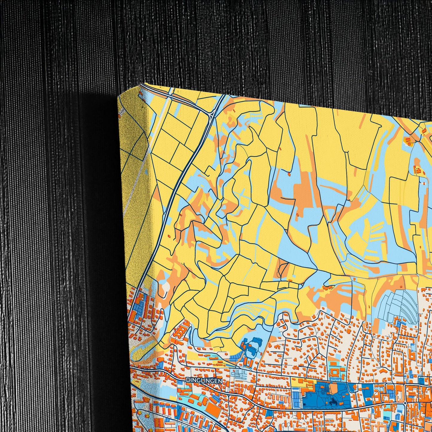Lahr/Schwarzwald Germany Colorful City Map Canvas Print Detail