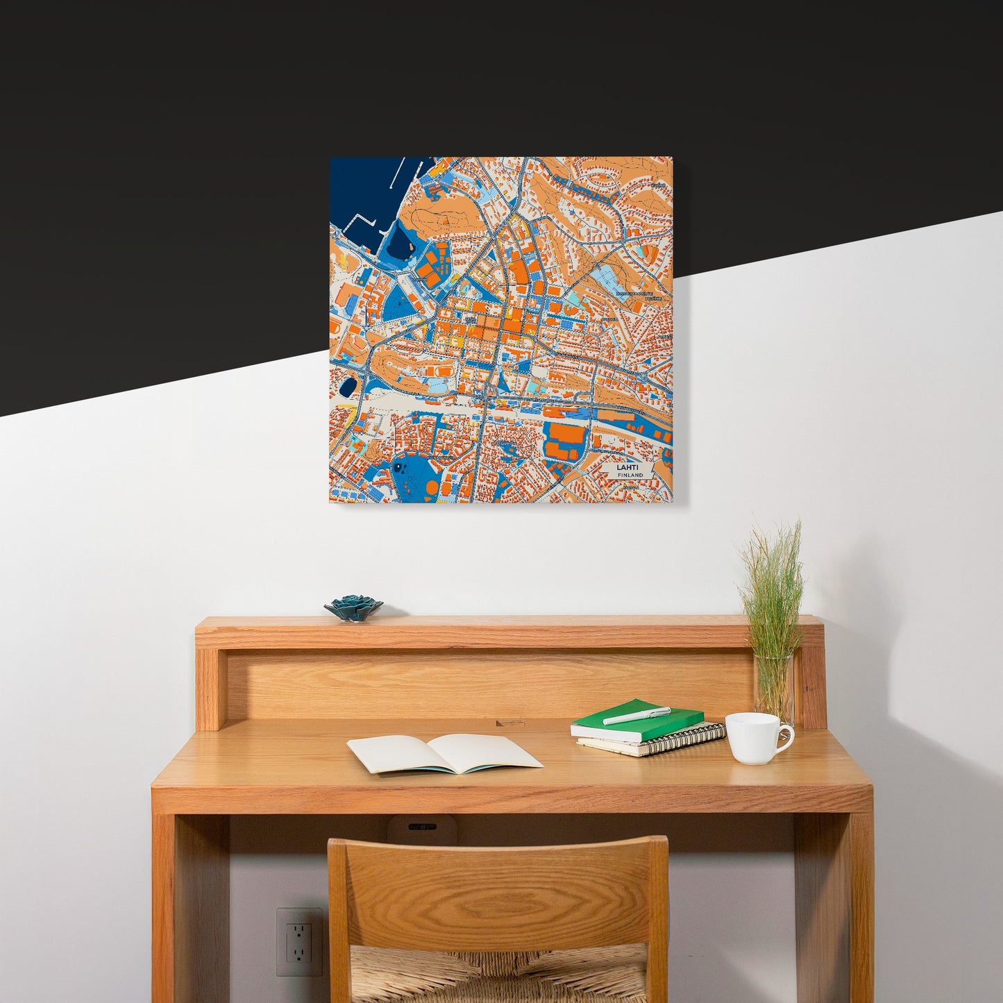 Lahti Finland Colorful City Map Canvas Print Scene