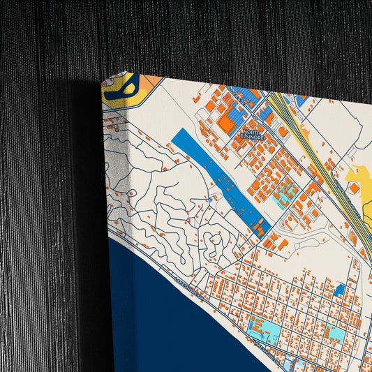 Lake Elsinore California Colorful City Map Canvas Print Detail