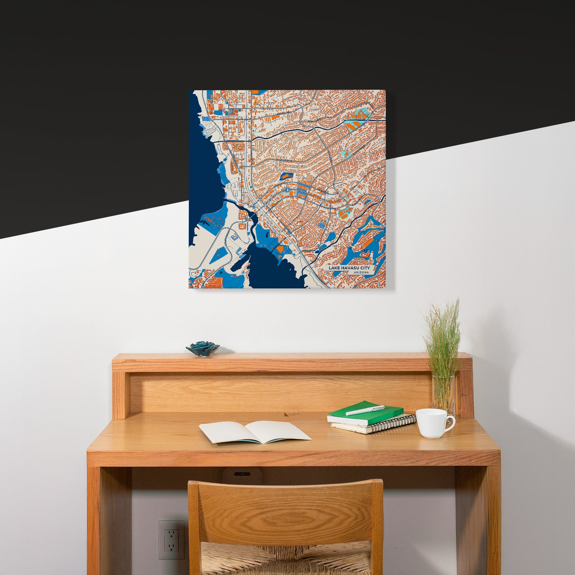 Lake Havasu City Arizona Colorful City Map Canvas Print Scene