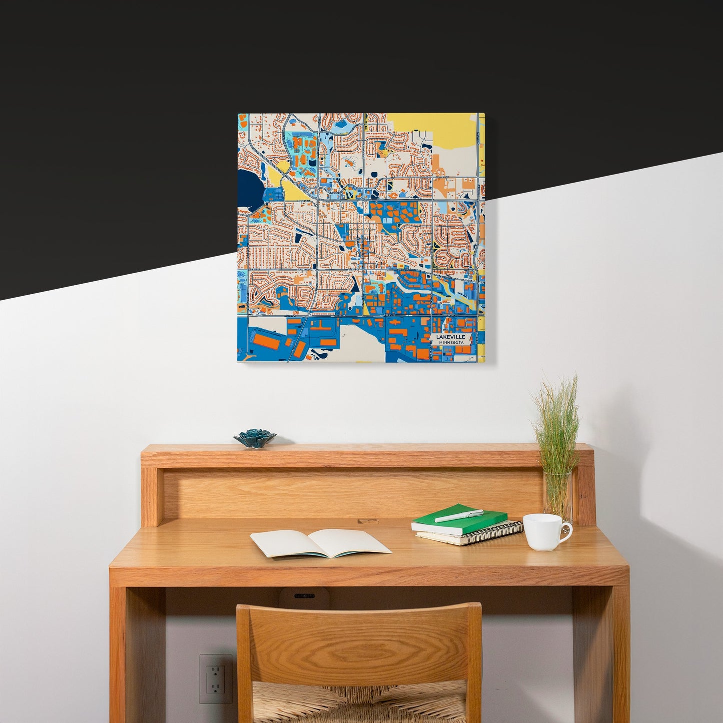 Lakeville Minnesota Colorful City Map Canvas Print Scene