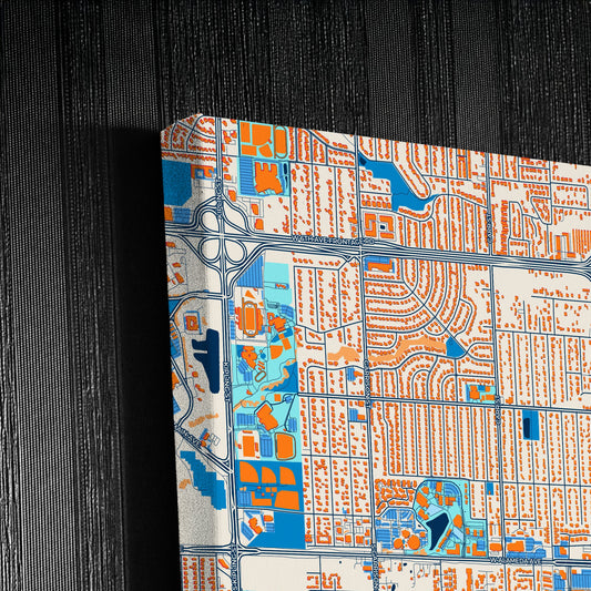 Lakewood Colorado Colorful City Map Canvas Print Detail