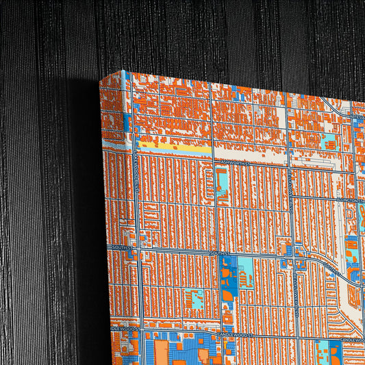 Lakewood California Colorful City Map Canvas Print Detail