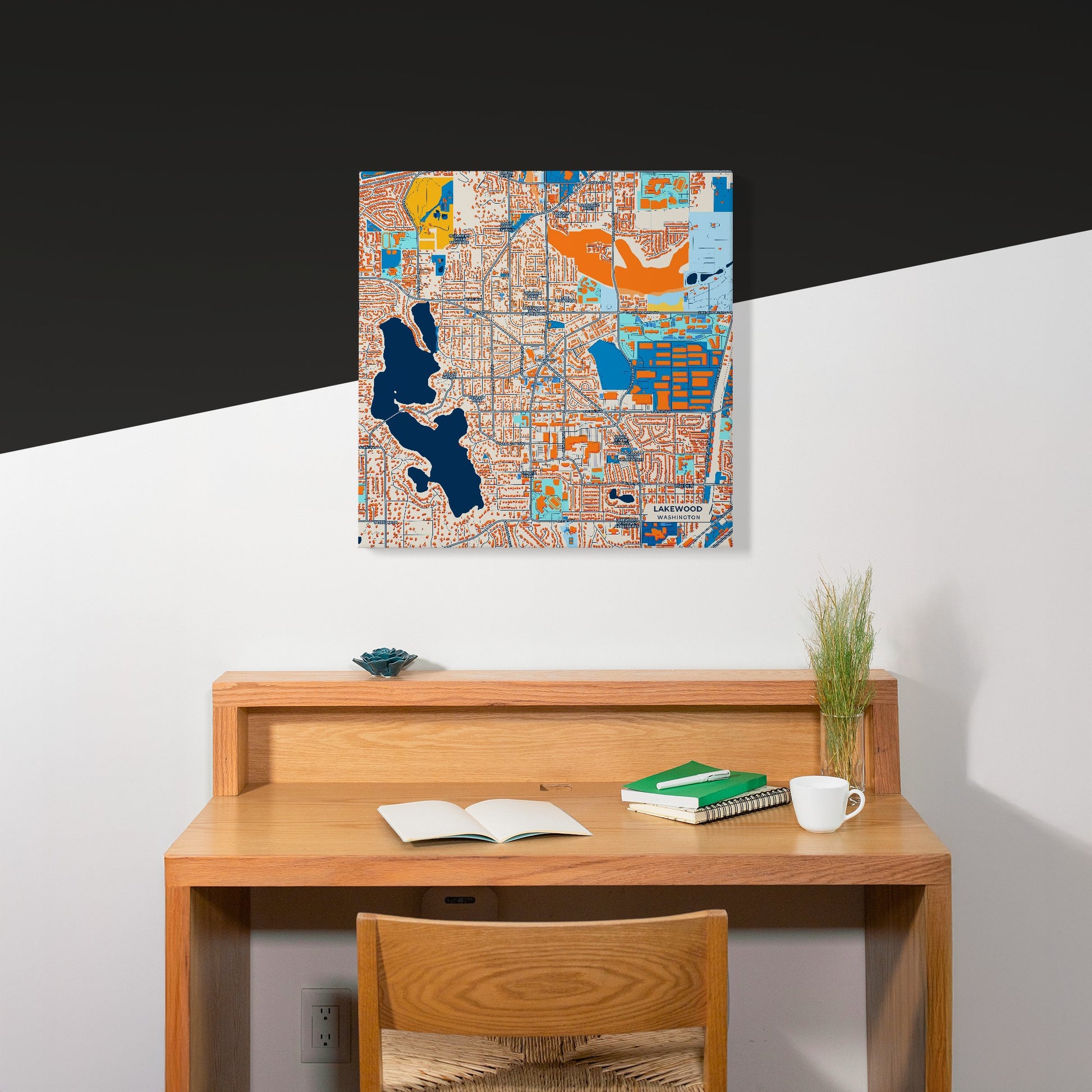 Lakewood Washington Colorful City Map Canvas Print Scene