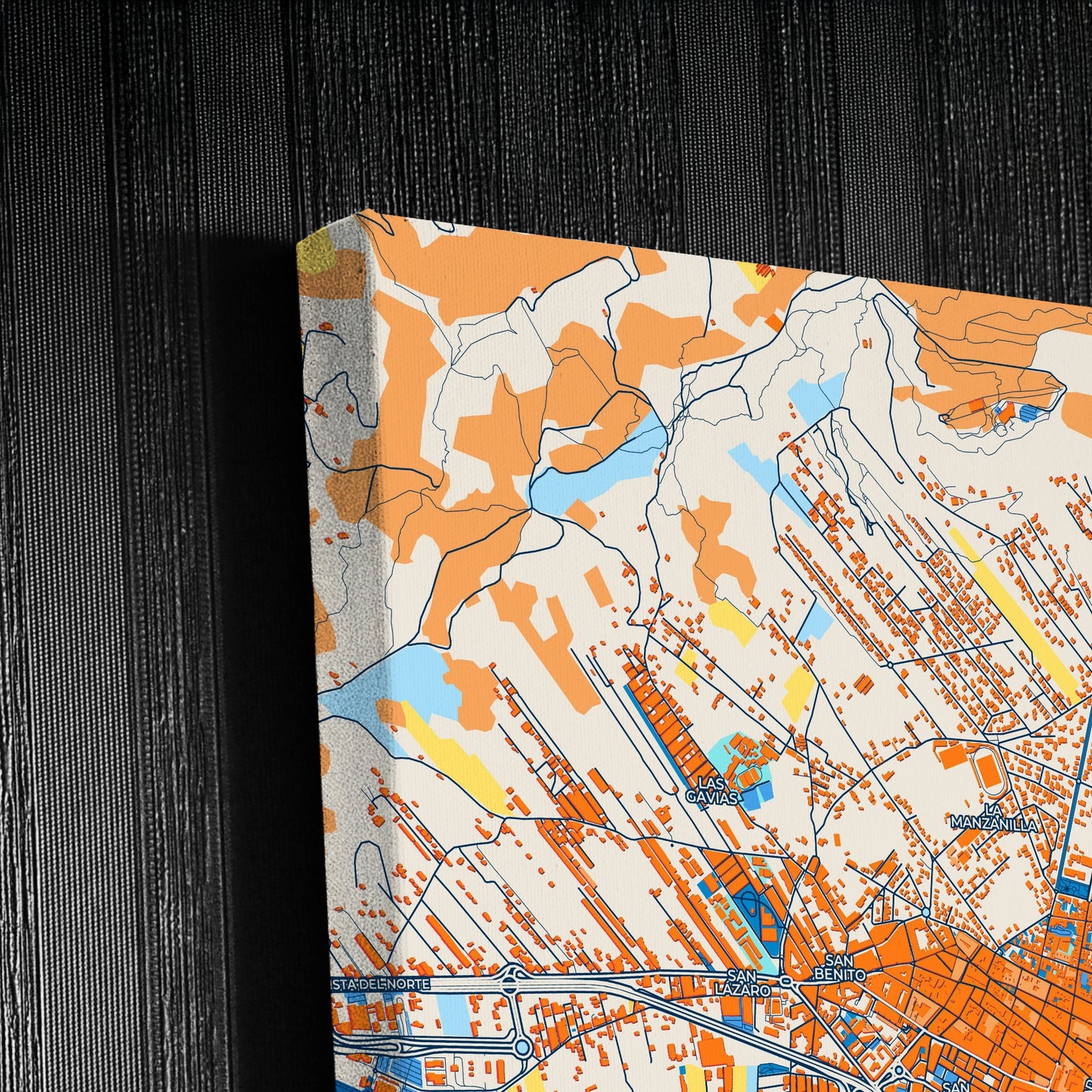 La Laguna Spain Colorful City Map Canvas Print Detail