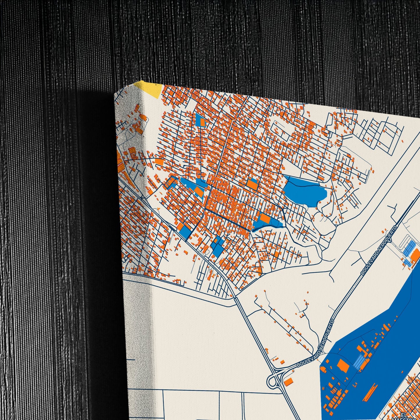 La Lima Honduras Colorful City Map Canvas Print Detail