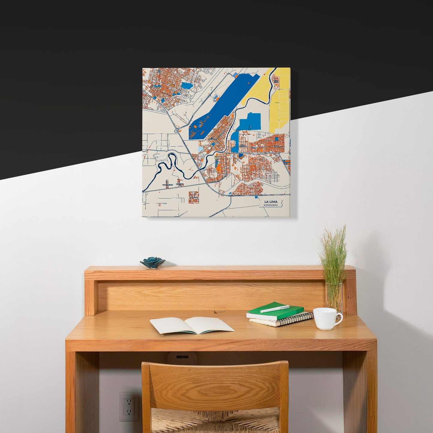 La Lima Honduras Colorful City Map Canvas Print Scene